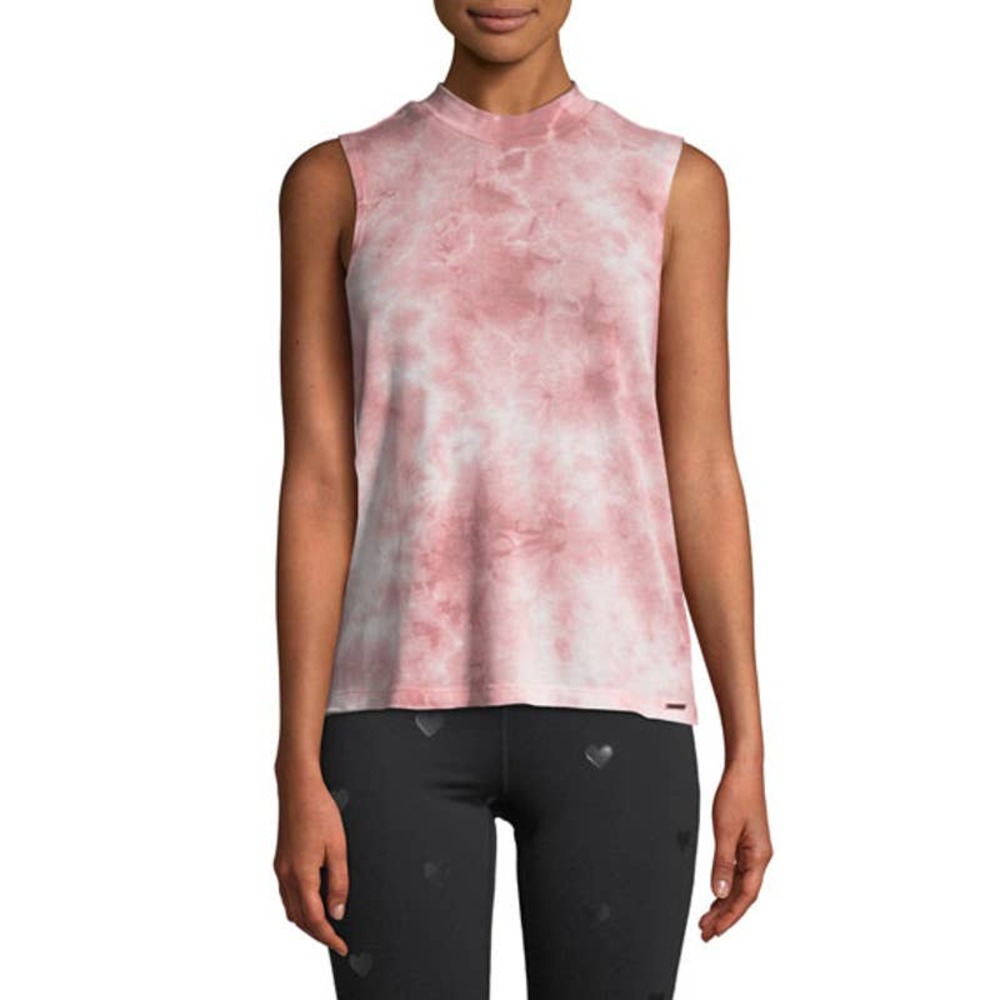 Spiritual Gangster Pink Tie Dye Mock Neck Tank Top